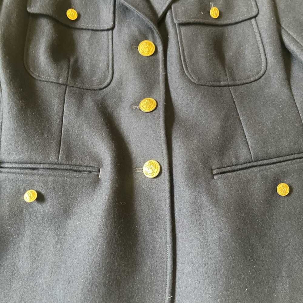 Fossil Navy Wool Blend Gold Button, Military Style Blazer Sz Medium - Picture 5 of 11